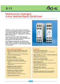 Thumbnail of document Data Sheet - IPAQ-4L Universal High-Isolation 4-Wire Transmitter
